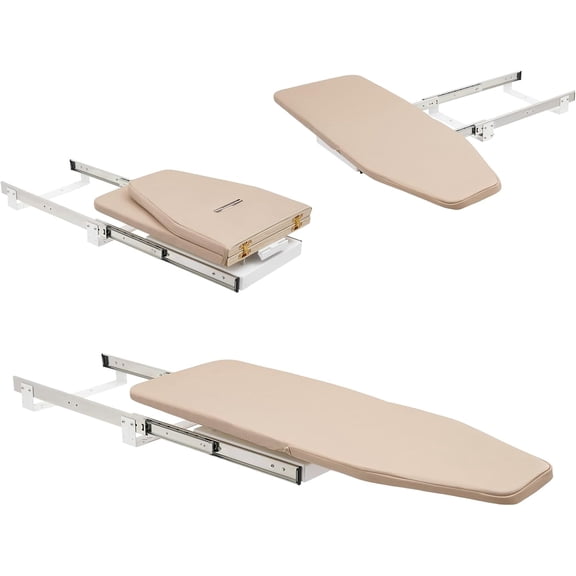 Retractable Ironing Board, 180 Rotation Foldable Ironing Board Closet Sliding Out Swivel Iron Boards Mounted Pull Out Iron Folding Boards with Cloth Cover for Bedrooms Checkrooms Sewing Rooms
