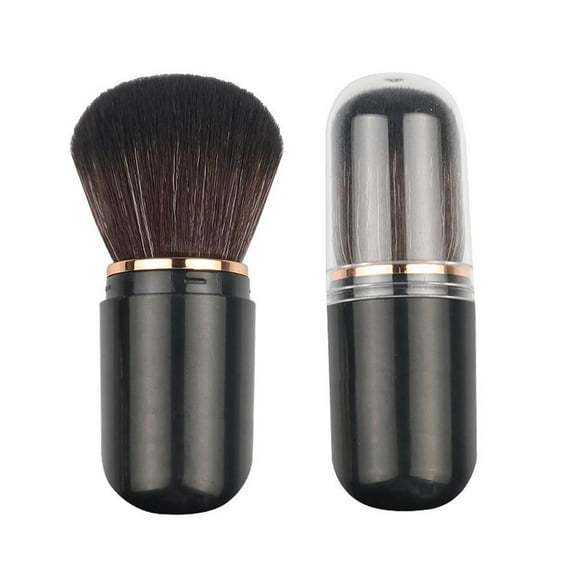 Retractable Kabuki Brush Travel Makeup Brush,Travel Powder Foundation Blush Brush Makeup Brush,Cute Soft Bristles Fluffy Makeup Tools,for Liquid Foundation, Pressed Powder, Contour Cream E4B6