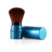 Retractable Kabuki Makeup Brush, Travel Face Blush Brush, Portable Powder Brush with Cover for Blush, Bronzer, Buffing, Flawless Powder Cosmetics