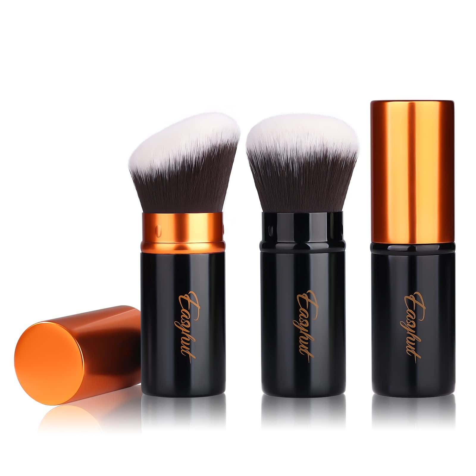 Retractable Kabuki Makeup Brushes 2 Pcs Foundation Blush Brushes Set
