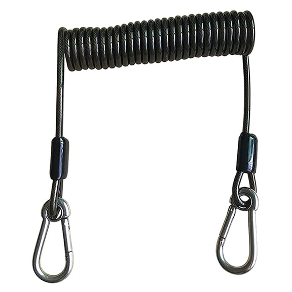 Fishing Coiled Lanyard with Carabiner, Safety Rope Extension Cord Tether for Deep Sea Fishing Tools Rod Kayak Paddles