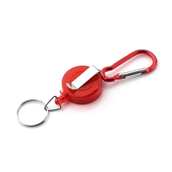 Retractable Key Chain Badge Reel - Carabiner ID Ski Pass Holder Dog Chain Clip Heavy Duty
