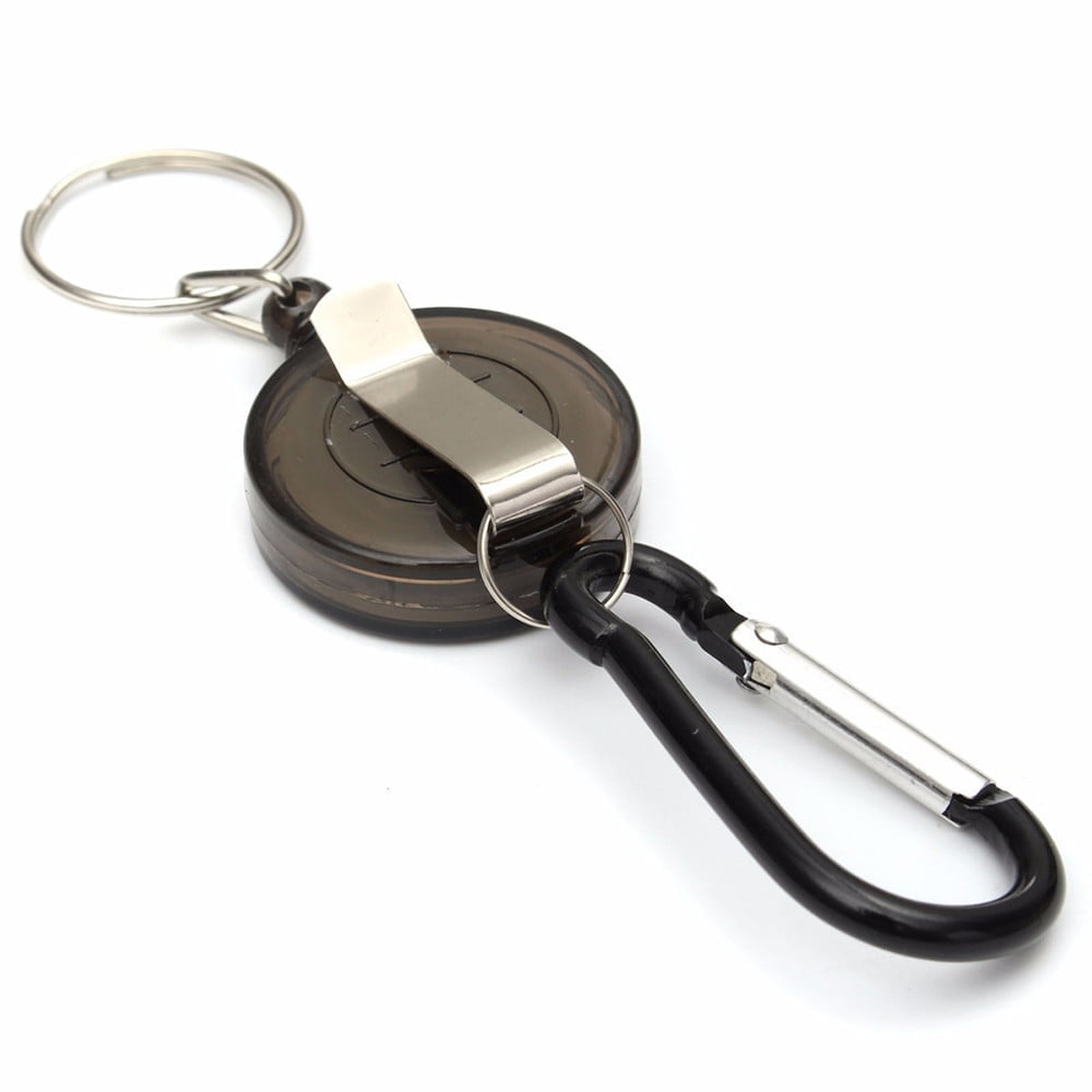 Retractable Key Chain Badge Reel - Carabiner ID Ski Pass Holder Dog ...