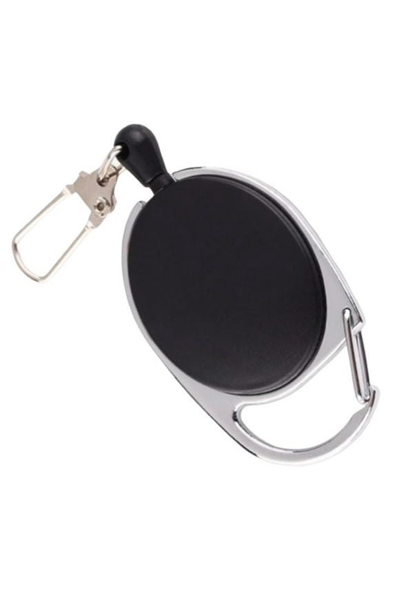 Retractable Key Chain Heavy Duty Steel Keys Holder Lanyard Carabiner Reel Extendable Retracting Cord Reel