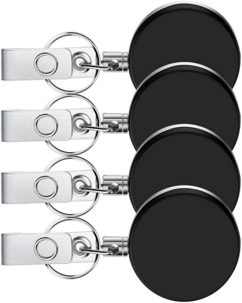 Retractable Key Ring Heavy Duty Metal Badge ID Card Holder Reel with