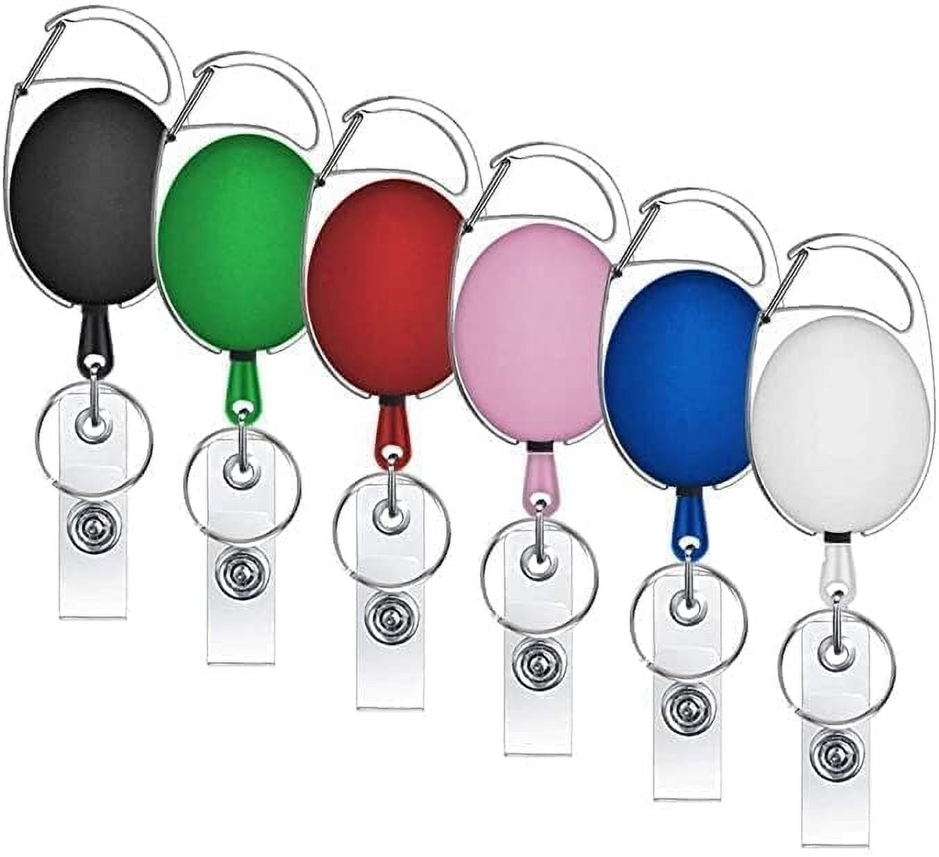 Retractable Key Ring Plastic Key Chains Heavy Duty Badge Holder Reel Key Lanyard Belt Clip Pull 8434