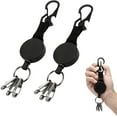 Retractable Keychain Carabiner Key Holders Heavy Duty Retractable Key Chain Badge Reel Clip