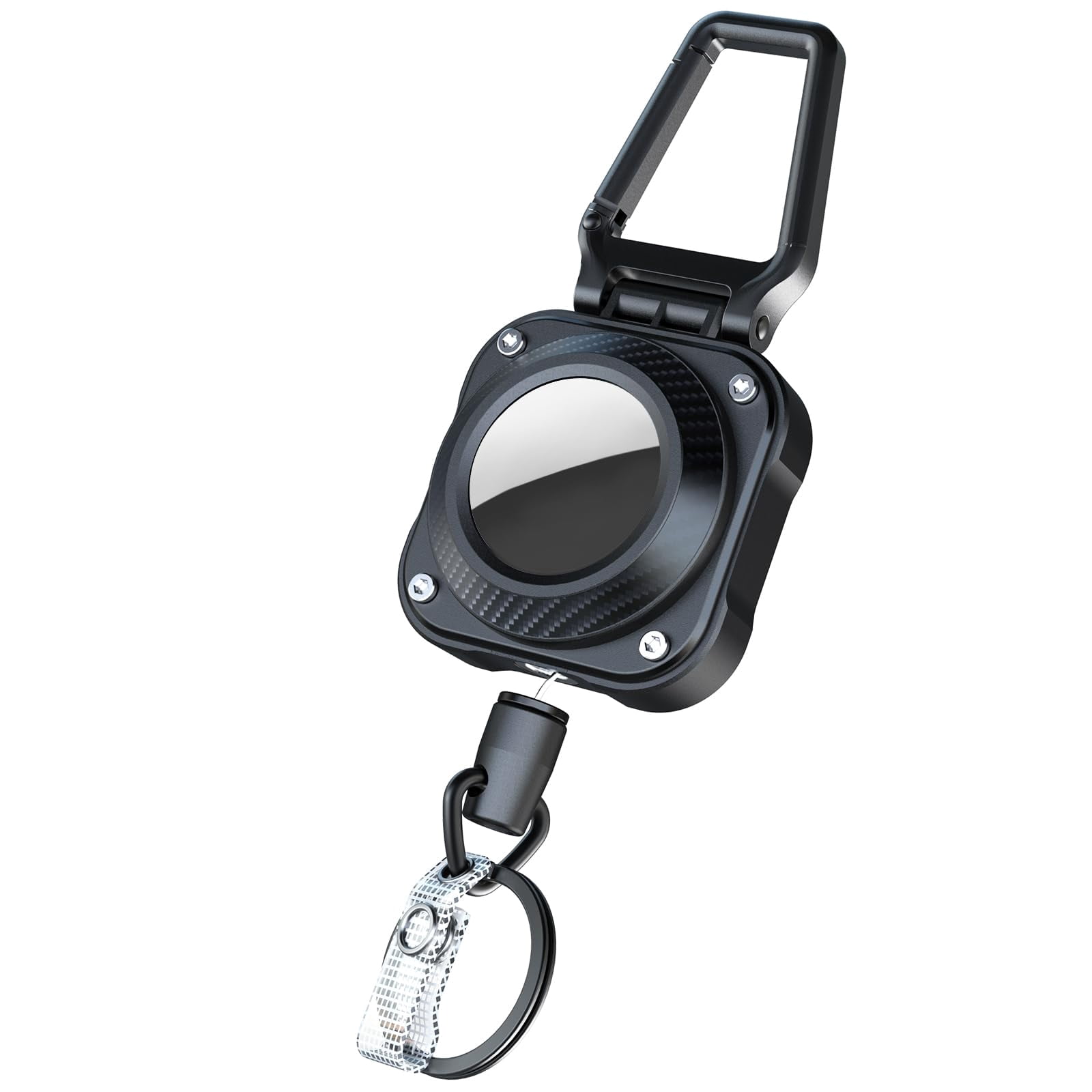Retractable Keychain For Airtag Holder  Badge Reel With 31.5" Wire Rope 10 000+ Rebound 8oz Apply Keys Luggage