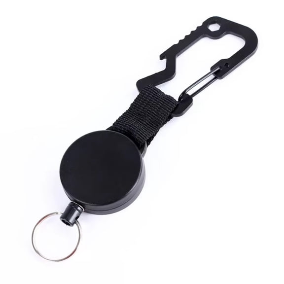 Retractable Keychain Heavy Duty Badge Holder Reel with Multitool Carabiner Clip Key Ring with Steel Wire Supplies