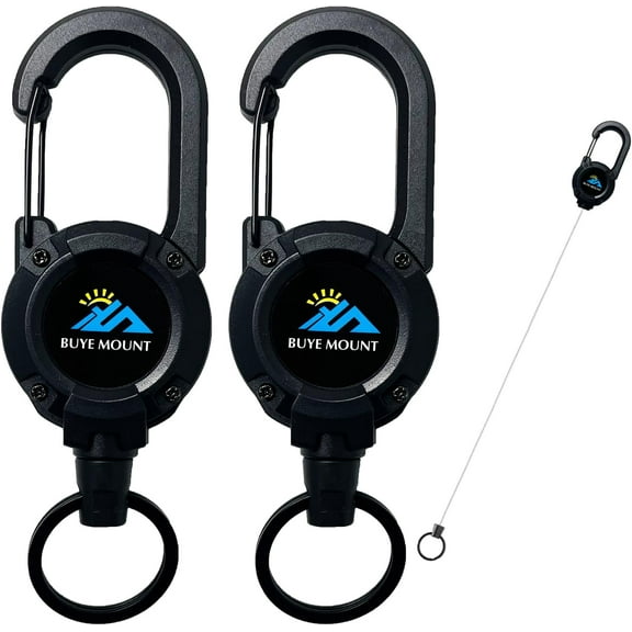 Retractable Keychain Heavy Duty, Multitool Carabiner Badge Holder, Retractable Keychain Clip Id Holder, Upgraded 58cm Stainless Steel Cord, Suitable for Men and Women White