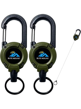 DELSWIN 2 Pack Heavy Duty Retractable Badge Reel & Keychain - 28.5" Steel Cord With Clip