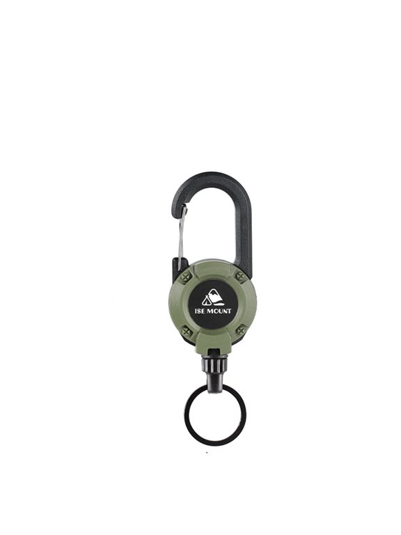 Retractable Keychain Multi-Functional, Usupdd Sturdy Rope Buckle Carabiner Keychain, 25 Inch Stainless Steel Cable Badge Reel for Hiking Camping