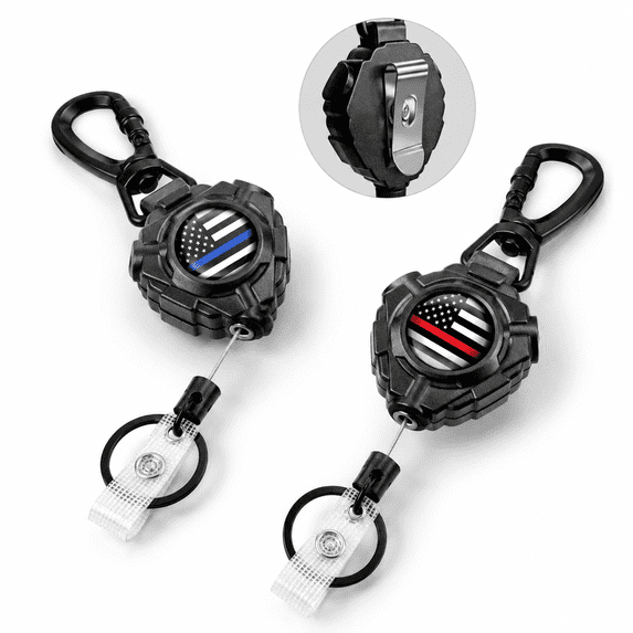 Wire Keychain Rope Retractable Keychain With Belt Clip 2 Pack Heavy Duty 360° Swivel ...