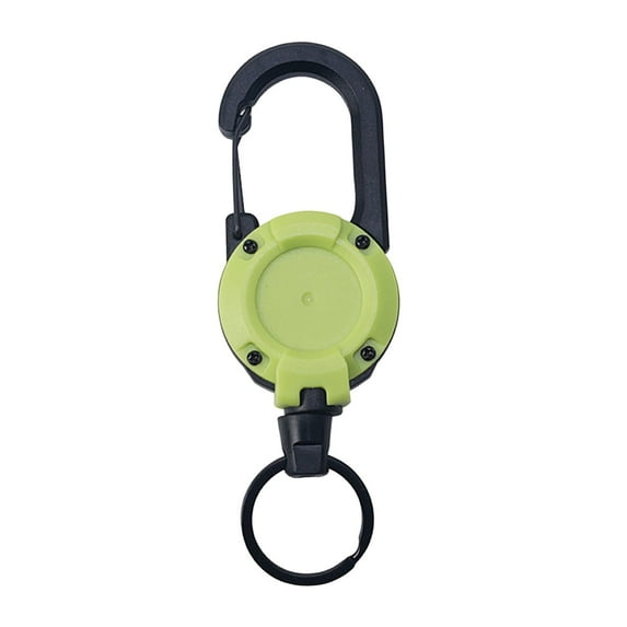 1 Pcs Retractable Keychain with 60CM Steel Cord Heavy Duty Carabiner Badge Reel ID Holder Extendable Camping Hiking Hanging Buckle Keyring