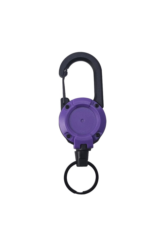 1 Pcs Retractable Keychain with 60CM Steel Cord Heavy Duty Carabiner Badge Reel ID Holder Extendable Camping Hiking Hanging Buckle Keyring
