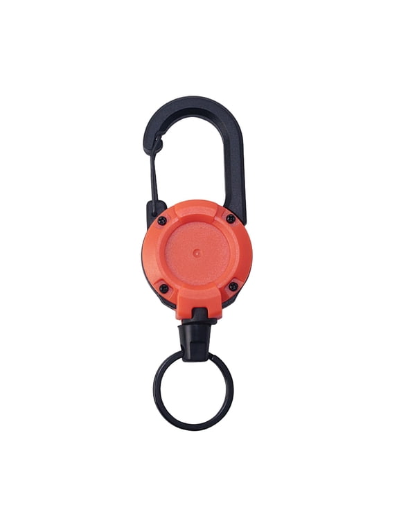 1 Pcs Retractable Keychain with 60CM Steel Cord Heavy Duty Carabiner Badge Reel ID Holder Extendable Camping Hiking Hanging Buckle Keyring
