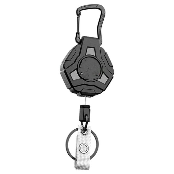 Retractable Keychains Carabiner Badge Holder with Steel Retractable Cord