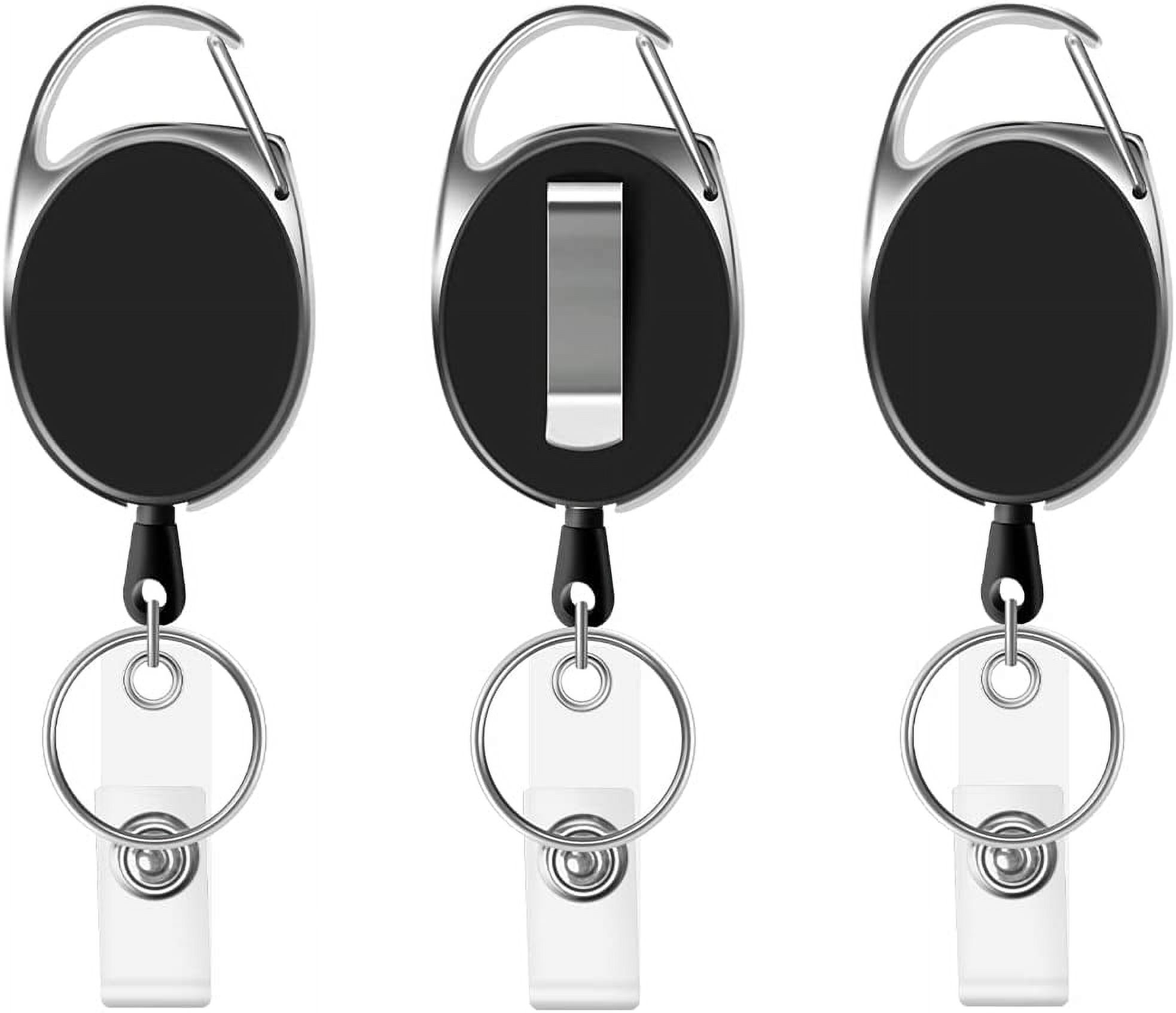 Retractable Keyring 3 Pcs Heavy Duty Reel Clips Retractable Lanyard