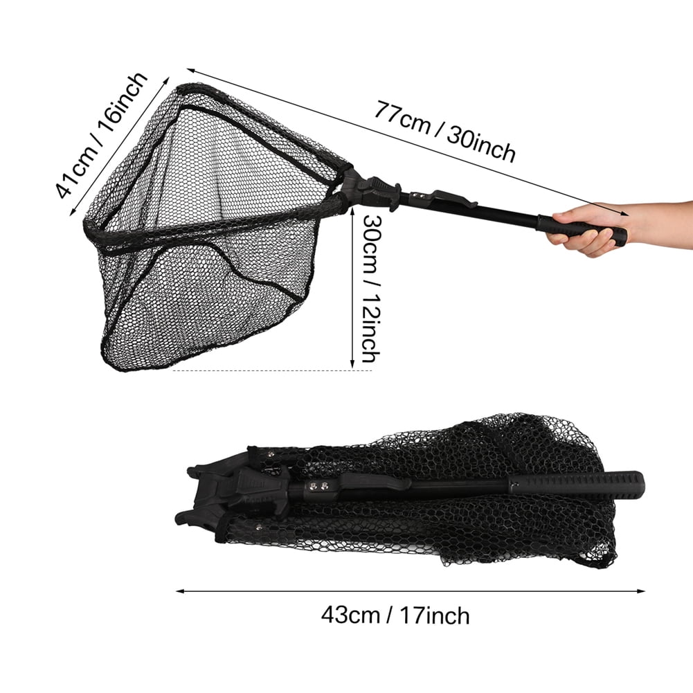 Retractable In Fish Retractable Landing Fishing Net 190cm-55cm with Telescoping Pole Handle ...