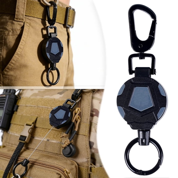 Retractable Lanyard - Retractable Heavy Duty Metal Strong Carabiner - Quick Release Keychain,for Hospital Offices School Work Permits Small Tools Outdoor Activities Fishing Work Security Daily