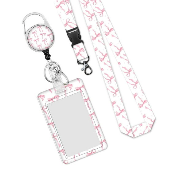 Retractable Lanyard with Card Holder Water Resistant Identity Card Badge Holder with Lanyard Retractable Badge Reel Clip