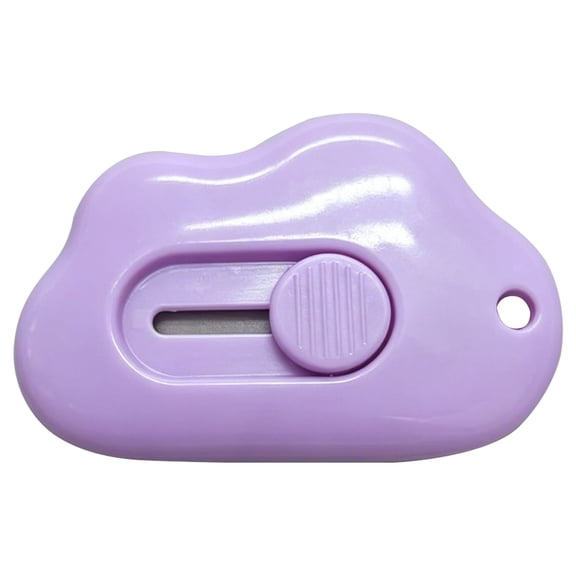 Retractable Letter Opener Cloud Utility Knife, 1-Pack 2x2x1 Inch Envelope Slitter Tool, for Office Desk Stationery and Mailing Package Unboxing, Purple YMHELF