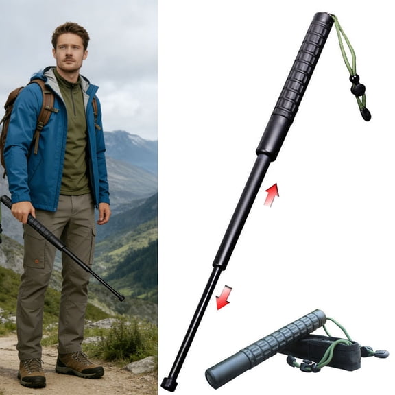 Mimimo Compact Telescopic Utility Stick Quick-Extend Portable Outdoor Walking Aid with Non-Slip Grip, Easy Carry for Daily & Travel Use21inch