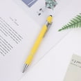 thumbnail image 1 of Retractable Liquid Gel Pen,0.5mm, Fine Point, Smooth Writing, Needle Tip, Blue Ink /Yellow Body - 5Pcs, 1 of 5