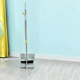 thumbnail image 1 of Retractable Long Handle Broom and Dustpan Set with Cleaning Teeth | Standing Dustpan for Indoor Outdoor Use | 41.3 Inch Broom for Kitchen Office | Blue or Gray | 1 Set, 1 of 5