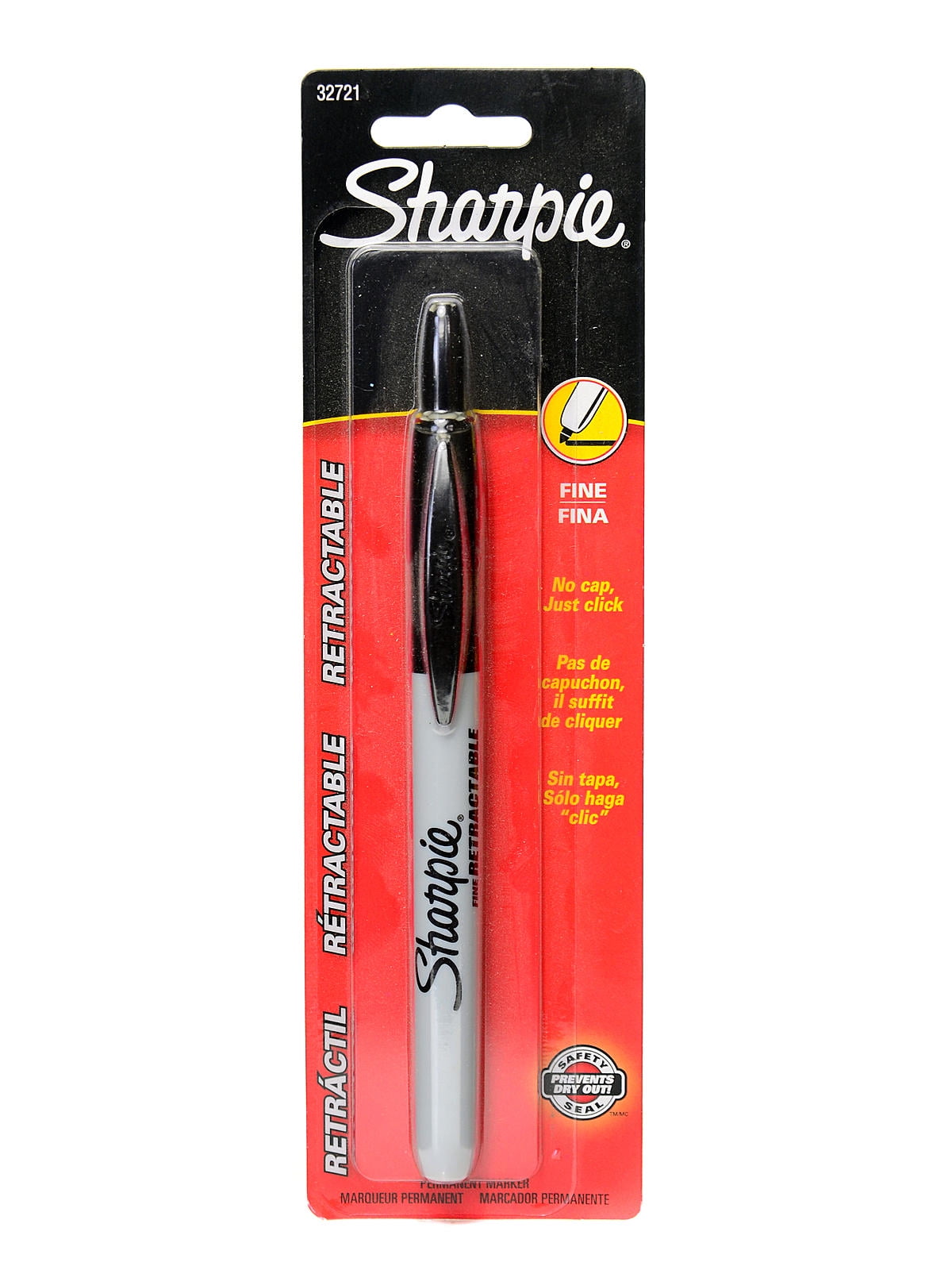 Retractable Markers black, fine tip, carded (pack of 12)