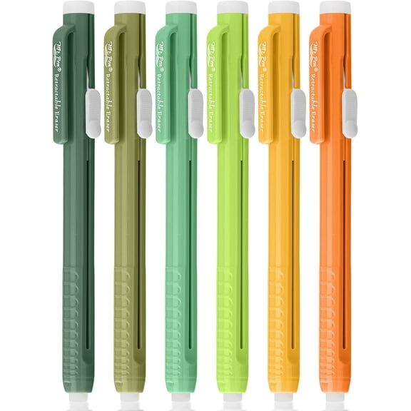 - Retractable Mechanical Eraser Pen, 6 Pack, Citrus Colors, Erasers for Pencils, Artists