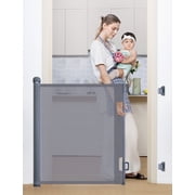 Retractable Mesh Baby Gate, Safety Gates for Stairs Doorway, 33''Tall Extends to 55''Wide, Gray
