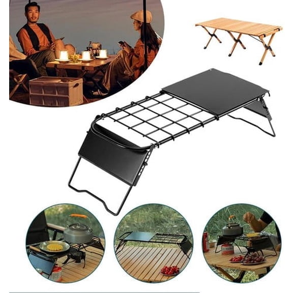 Retractable Mesh Mini Stove Stand Adjustable Height Folding Camping Table
