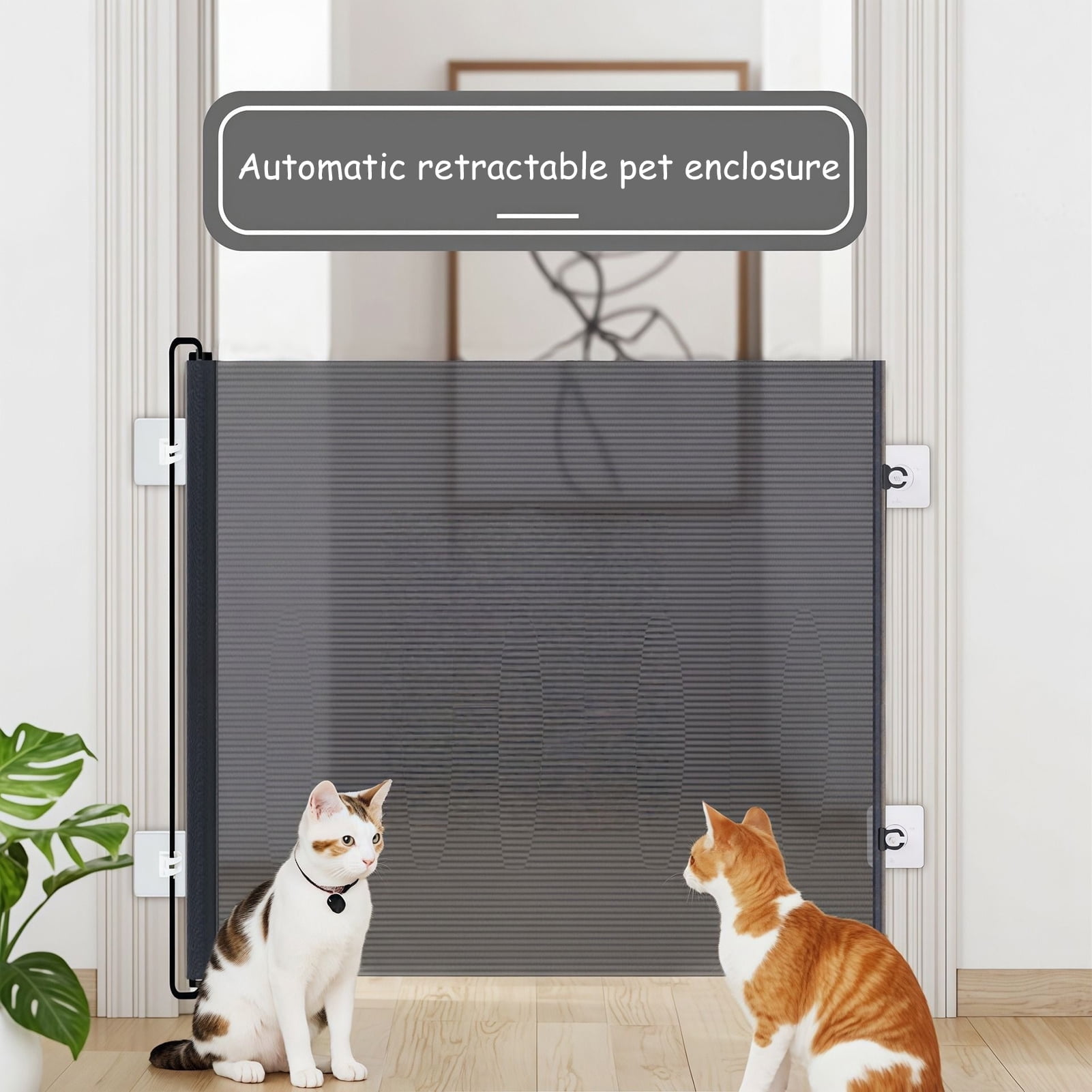 Retractable Mesh Pet Gate, 130x78cm Expandable Pet Fence for Dogs & Cats, Portable Safety Barrier for Doorways, Stairs, Indoor Use, Training Tool