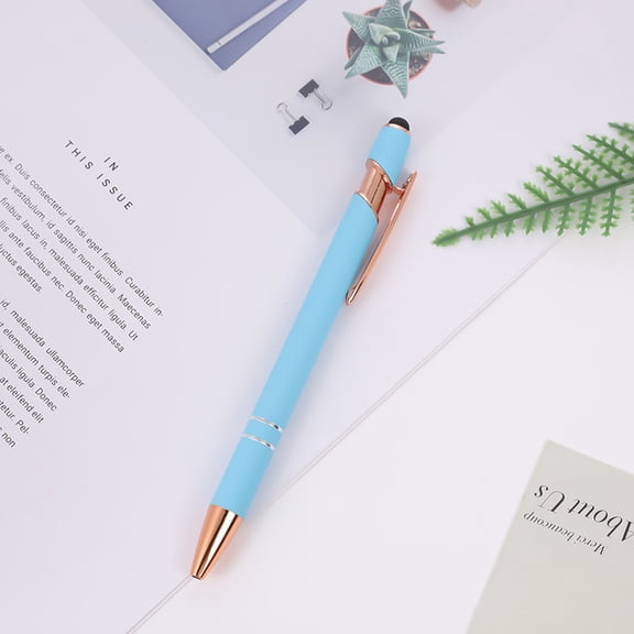Retractable Metal Ballpoint Pen with Stylus Tip, Smooth Writing Screen Protection, Rubberized Aluminum Barrel, Professional Executive Office Supplies