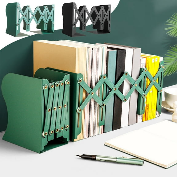 Retractable Metal Book Stand | Adjustable Folding Desktop Bookcase Organizer | Iron Display Shelf for Home Office Library | Space Saving Storage | 1 Piece | 19.2×10.5×10.5cm