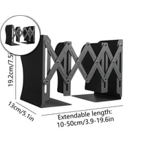 Retractable Metal Book Stand, Folding Desktop Display Shelf, Adjustable Iron Bookcase for Home Office
