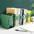 thumbnail image 1 of Retractable Metal Book Stand Green - Foldable Desktop Bookshelf with Adjustable Height, Space Saving Book Holder for Office, Study, Library, Home Use - Durable Iron Book Organizer Storage Shelf, 1 of 6