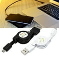 thumbnail image 1 of Retractable Micro USB A to USB 2.0 B Male Cable Sync Data Charger for Android,White, 1 of 8