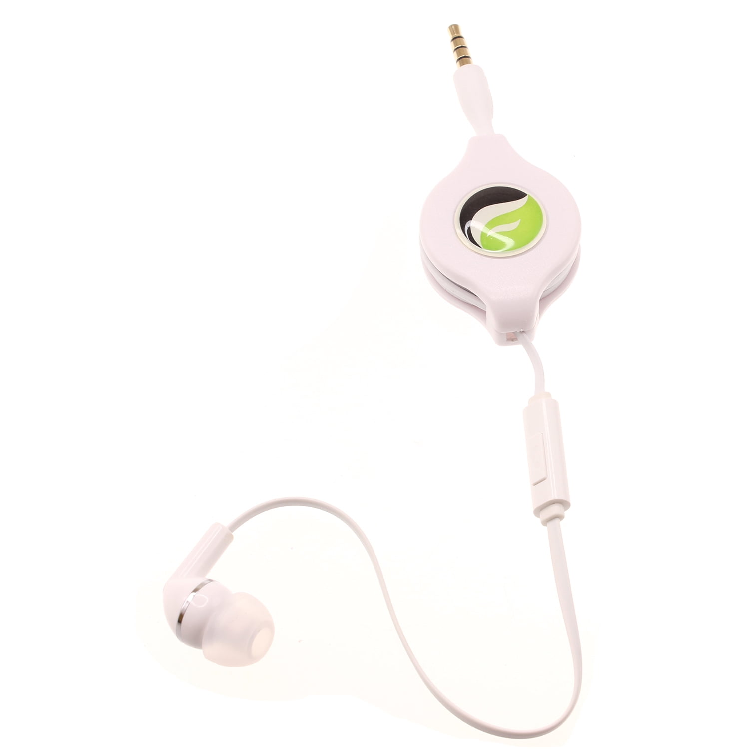 Retractable Mono Earphone for Motorola Moto Tab G62/Tab G70 - Headphone 3.5mm w Mic Headset Handsfree Earbud Earpiece Microphone