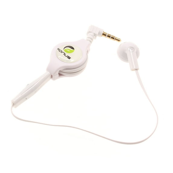 Retractable Mono Earphone for Samsung Galaxy A72/A52/A42/A32/A12 - Headphone 3.5mm w Mic Headset Handsfree Earbud for Galaxy A72/A52/A42/A32/A12