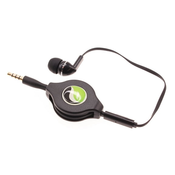 Retractable Mono Earphone for T-Mobile REVVL Tab - Headphone 3.5mm w Mic Headset Handsfree Earbud Earpiece for T-Mobile REVVL Tab