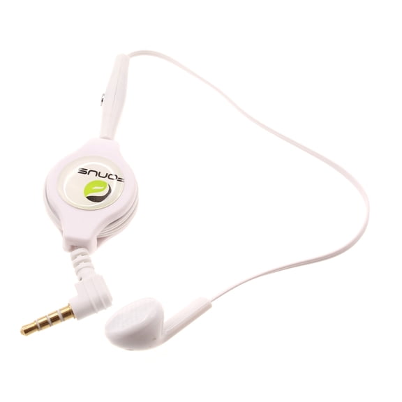 Retractable Mono Earphone for TCL TABMAX 10.4 - Headphone 3.5mm w Mic Headset Handsfree Earbud Earpiece for TCL TABMAX 10.4
