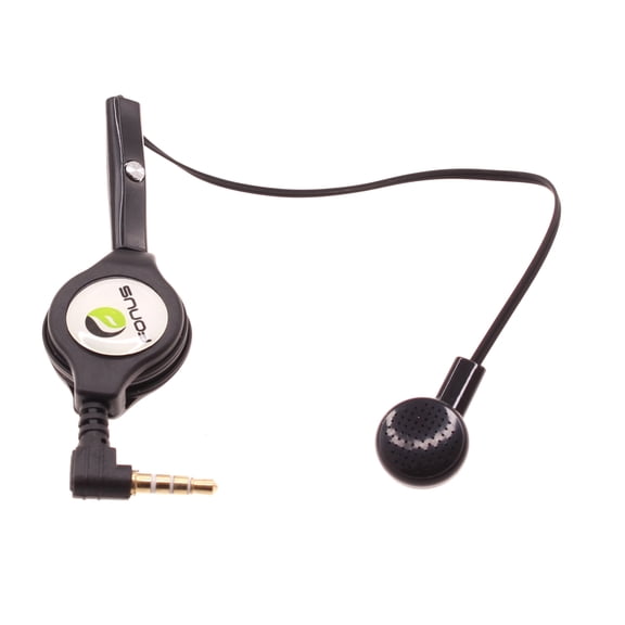 Retractable Mono Earphone for TCL TABMAX 10.4 - Headphone 3.5mm w Mic Headset Handsfree Earbud Earpiece for TCL TABMAX 10.4