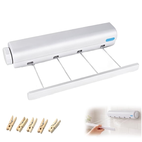 Retractable Multi-Line Clothesline Dryer, Retractable Clothesline Indoor, Clothes Line Outdoors for Laundry Drying