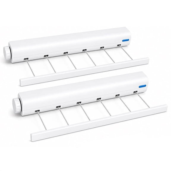 Retractable Multi-line Clothesline Dryer, Clothes Line Indoor, Balcony Laundry Lines, Heavy Duty Hanging Bar, Outside Wall Mounted Drying Rack Outdoor Hanger Spring-Loaded Automatic