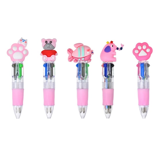 Retractable Multicolored Pen 4 Color-in-1 Ballpoint Pens 0.7mm Tip for Student Writing Note Taking Journaling