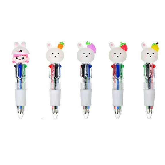 Retractable Multicolored Pen 4 Color-in-1 Ballpoint Pens 0.7mm Tip for Student Writing Note Taking Journaling