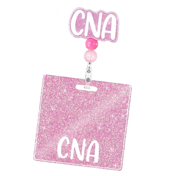 Retractable Name Badge Holder Glittering Design for Name Badge Clip Office Work Nurse Student Teacher Women Men