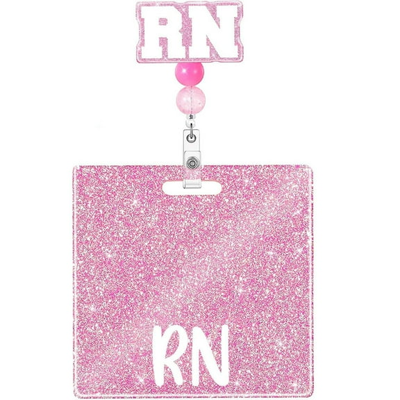 Retractable Name Card Holder Badge Holder Glittering Nurse Badge Cards Badges Holders for Hospital